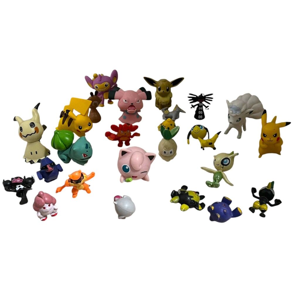 Pokemon Figure Lot 24 Loose Figures Pikachu Eevee Bulbasaur Jigglypuff Nintendo